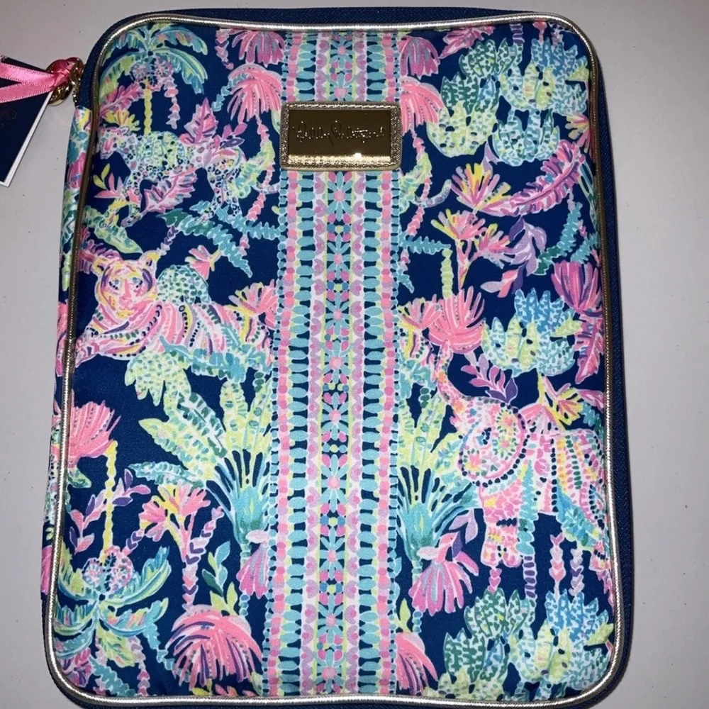 Lilly Pulitzer Blue and Pink Floral Tablet Sleeve